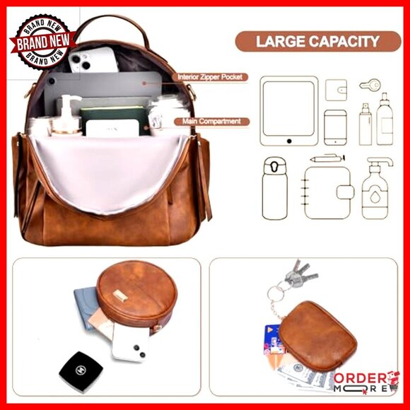 Leather Mini Backpack Purse Convertible Shoulder Bag Room
